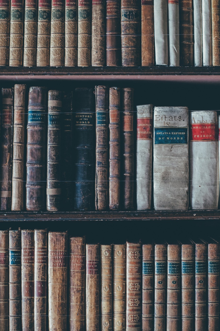 Estante com livros antigos